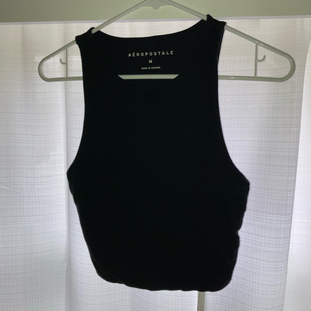 Aeropostale Black High Neck Tank Top